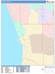 Redondo Beach  Wall Map Color Cast Style